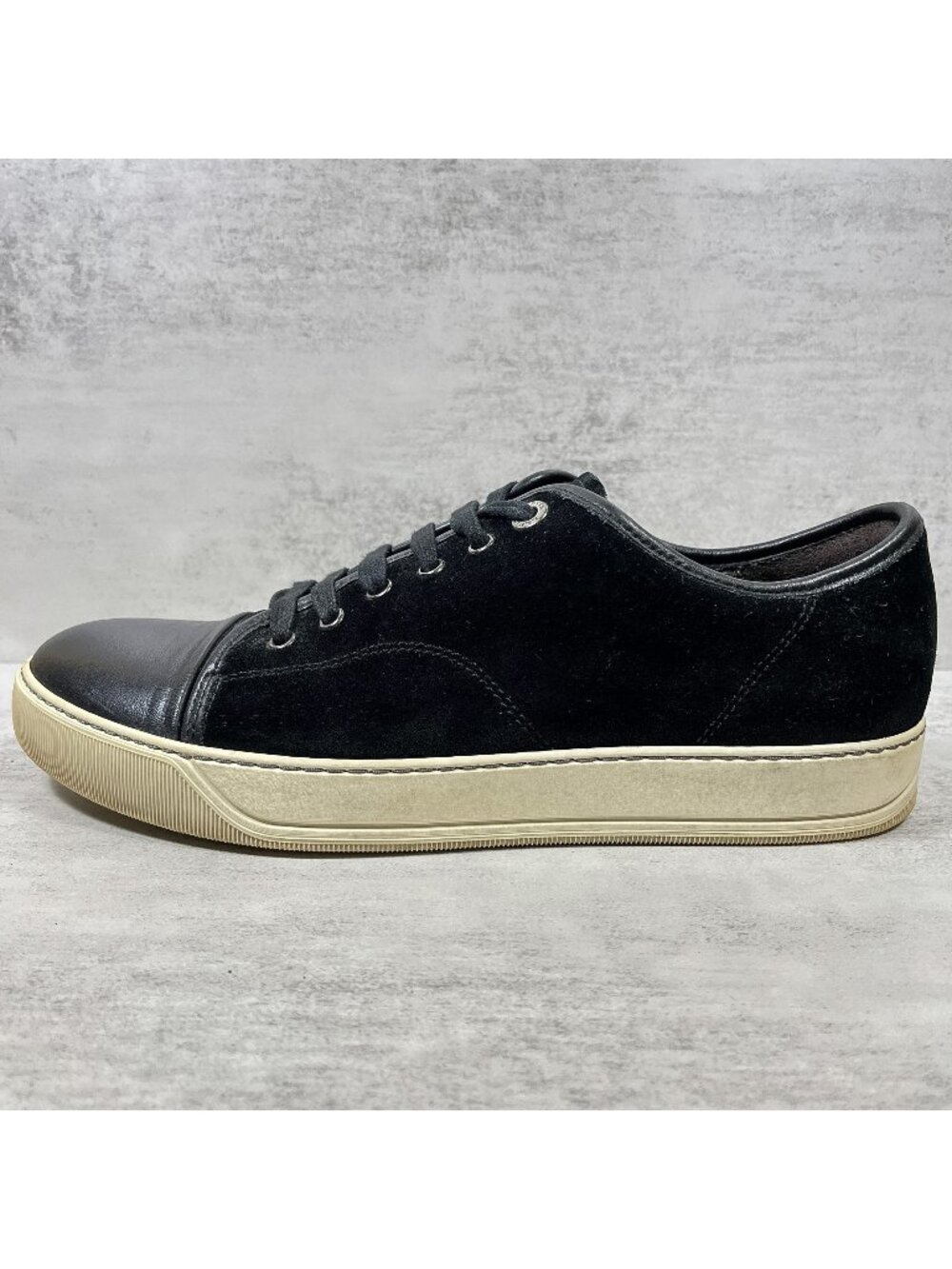 Lanvin DBB1 Leather Cap Toe Sneakers - Men's Size UK 8 / US 9 - Black